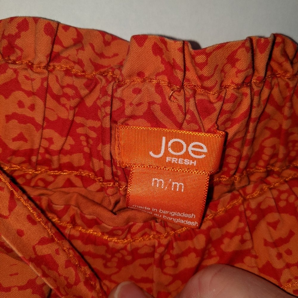 Joe Fresh Mini Skirt Orange Abstract Print Pockets - Picture 5 of 5